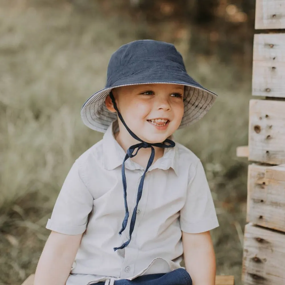 Bedhead Hats Explorer Kids Reversible Sun Hat Charlie Indigo