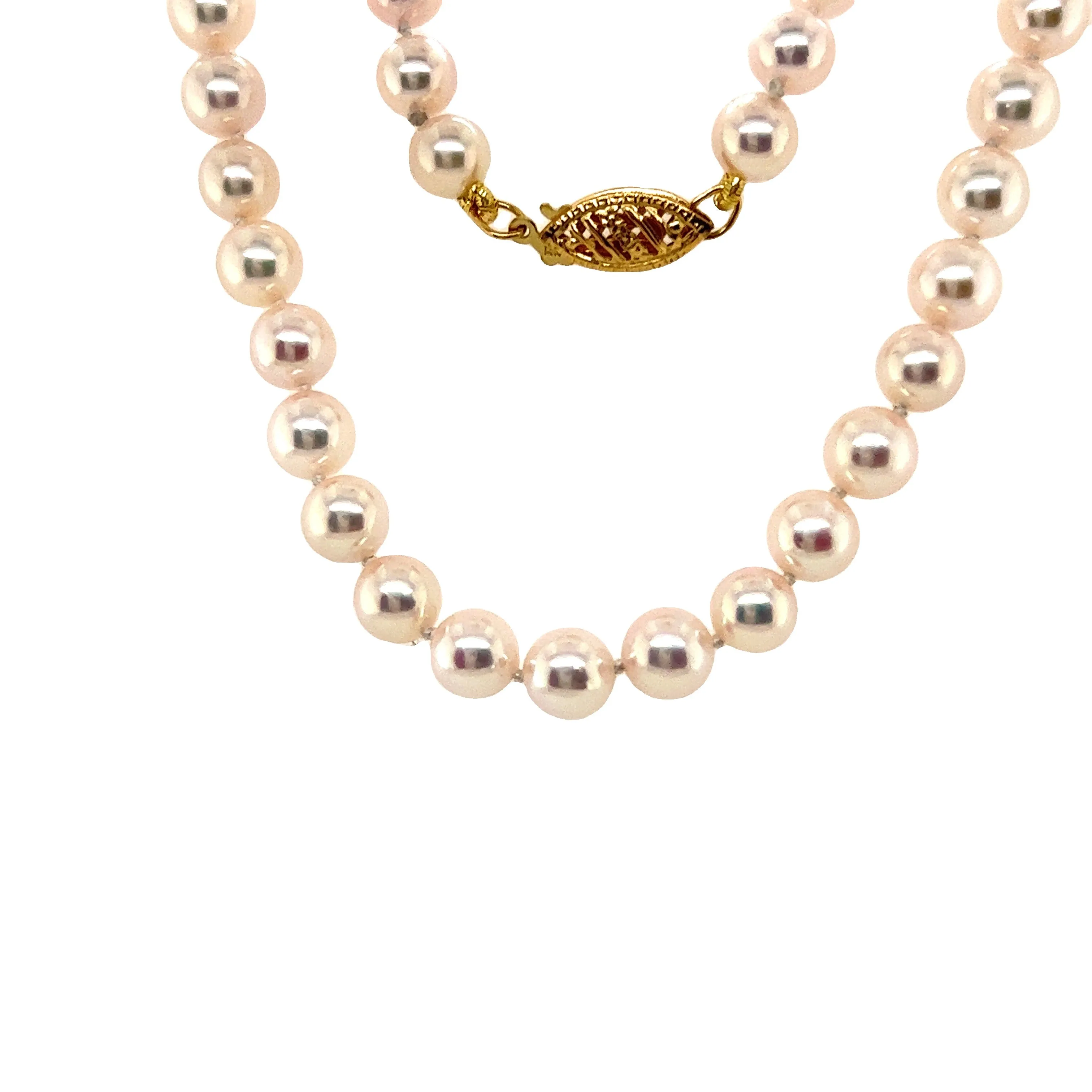 Beeghly & Co. Yellow Gold Akoya Pearl Necklace BCN-APL6MM