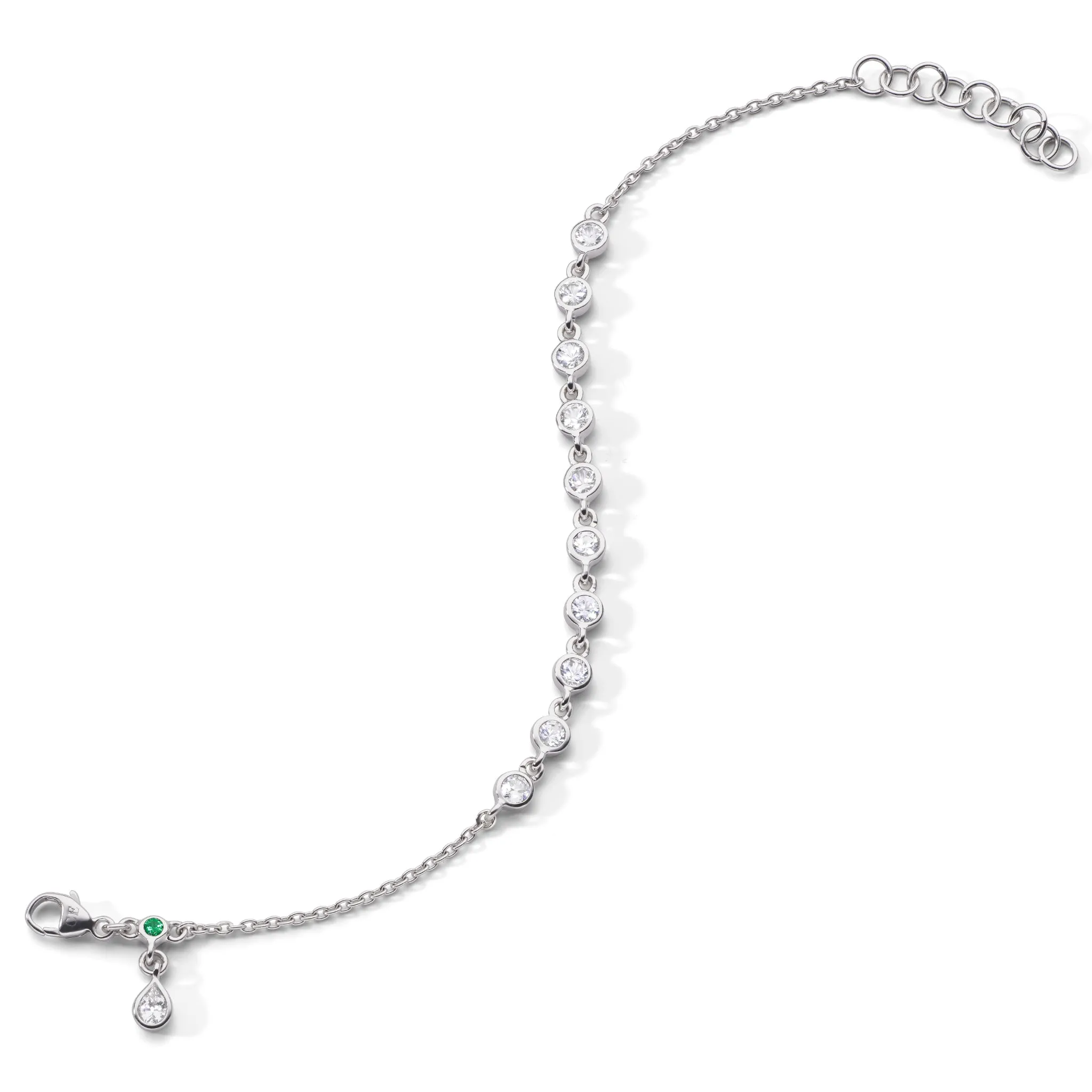 Bezel Set Round White Sapphire Tennis Bracelet