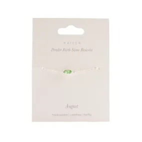 Birthstone Bracelet Silver - August