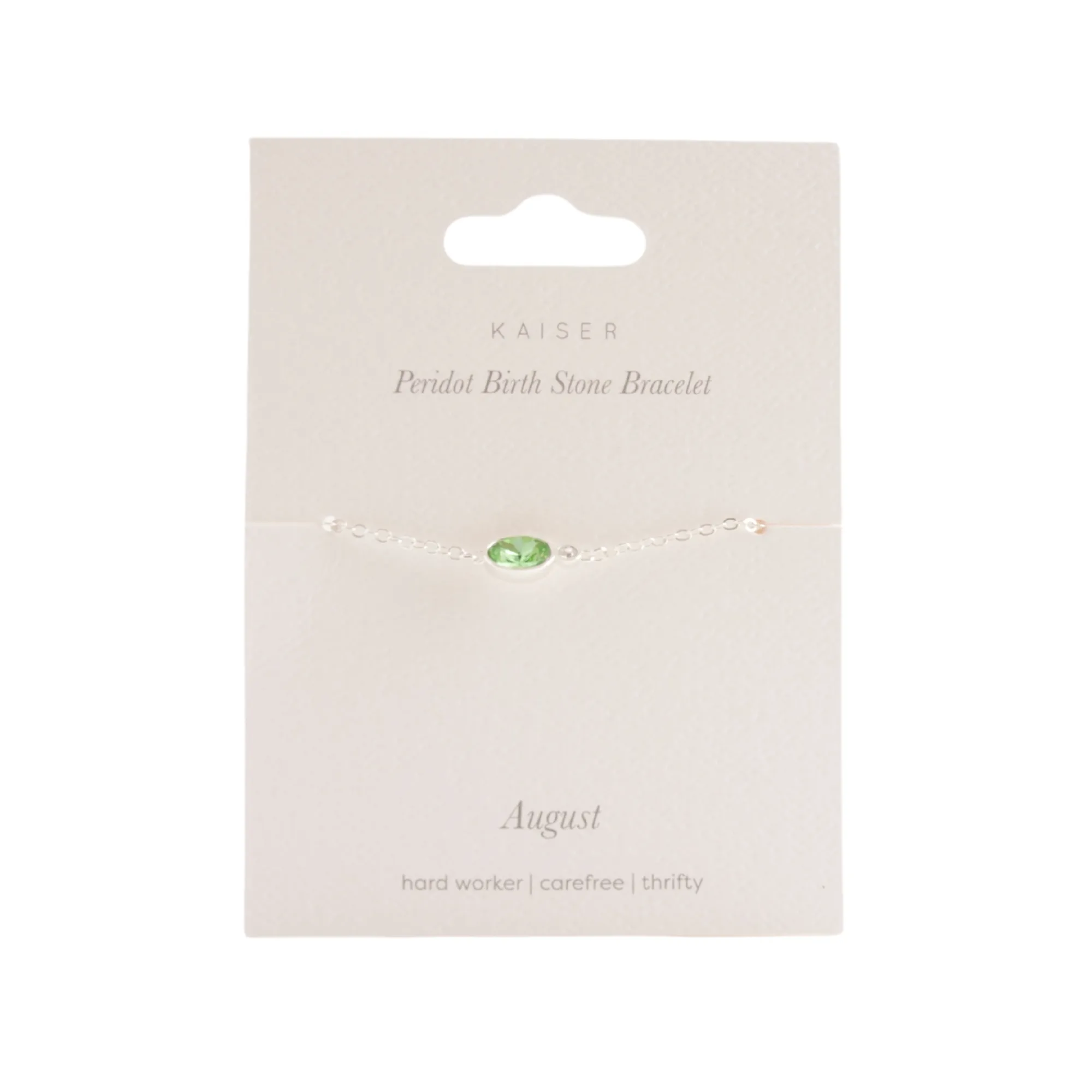 Birthstone Bracelet Silver - August