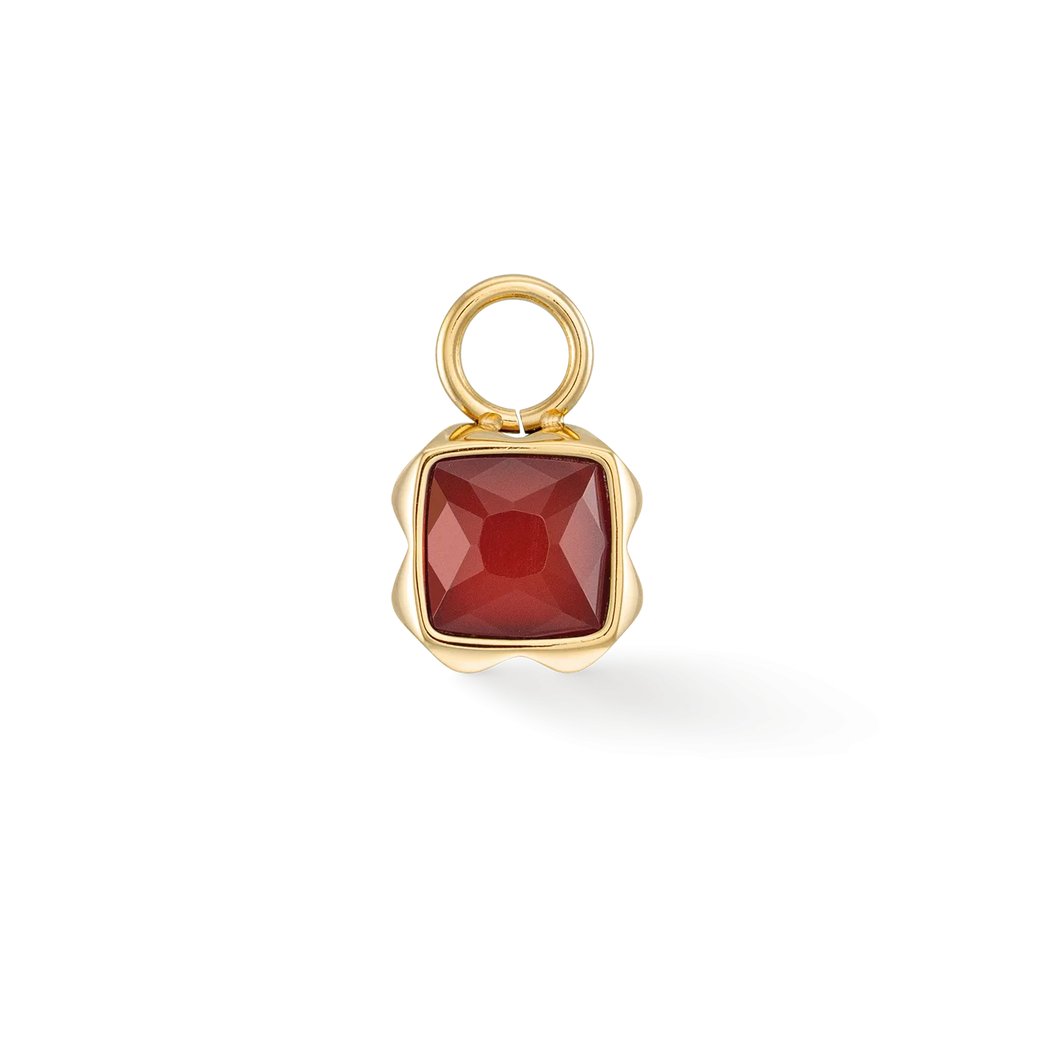 Birthstone January Charm Red Agate Gold