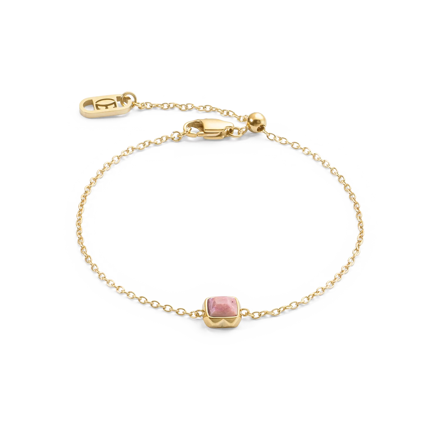 Birthstone July Bracelet Rhodochrosite Gold