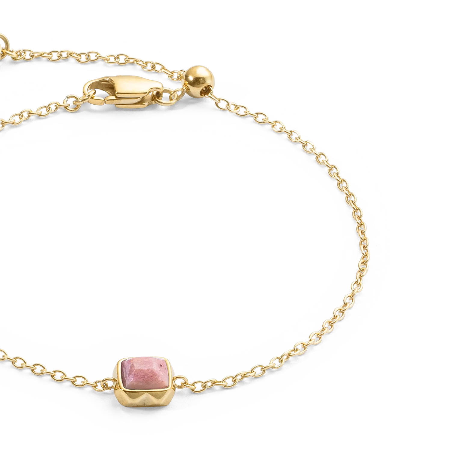 Birthstone July Bracelet Rhodochrosite Gold