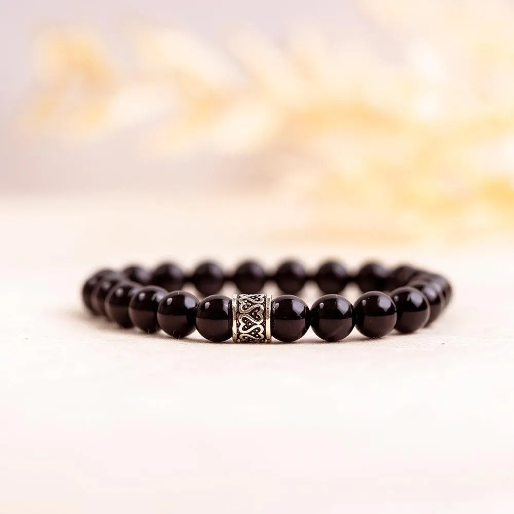 Black Agate Gemstone Bracelet - Delara Collection