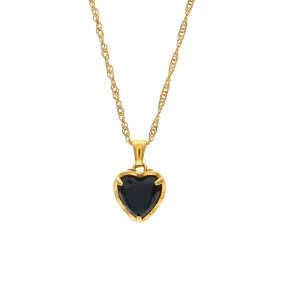 Black Heart Zircon Necklace