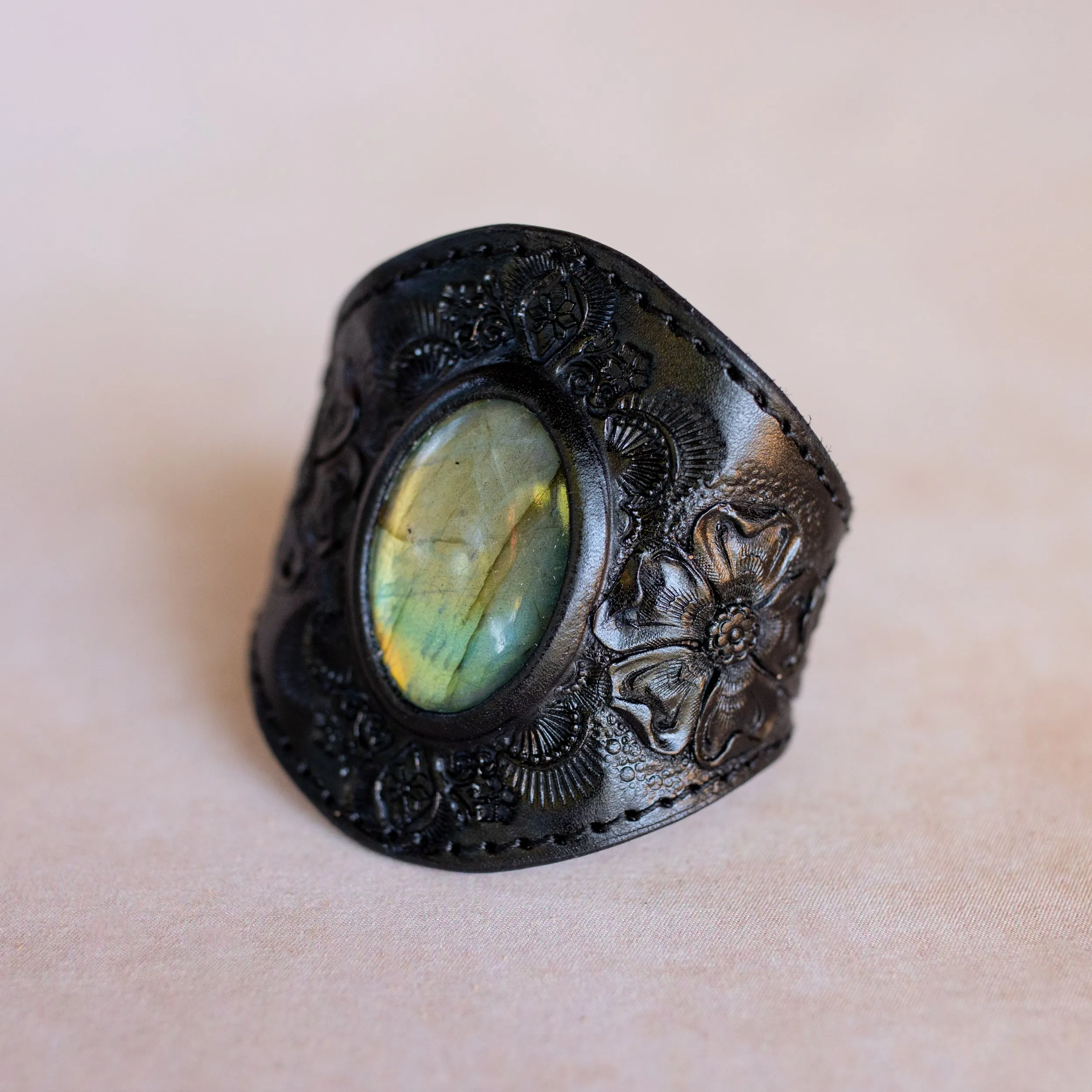 Black Magic Cuff with Labradorite