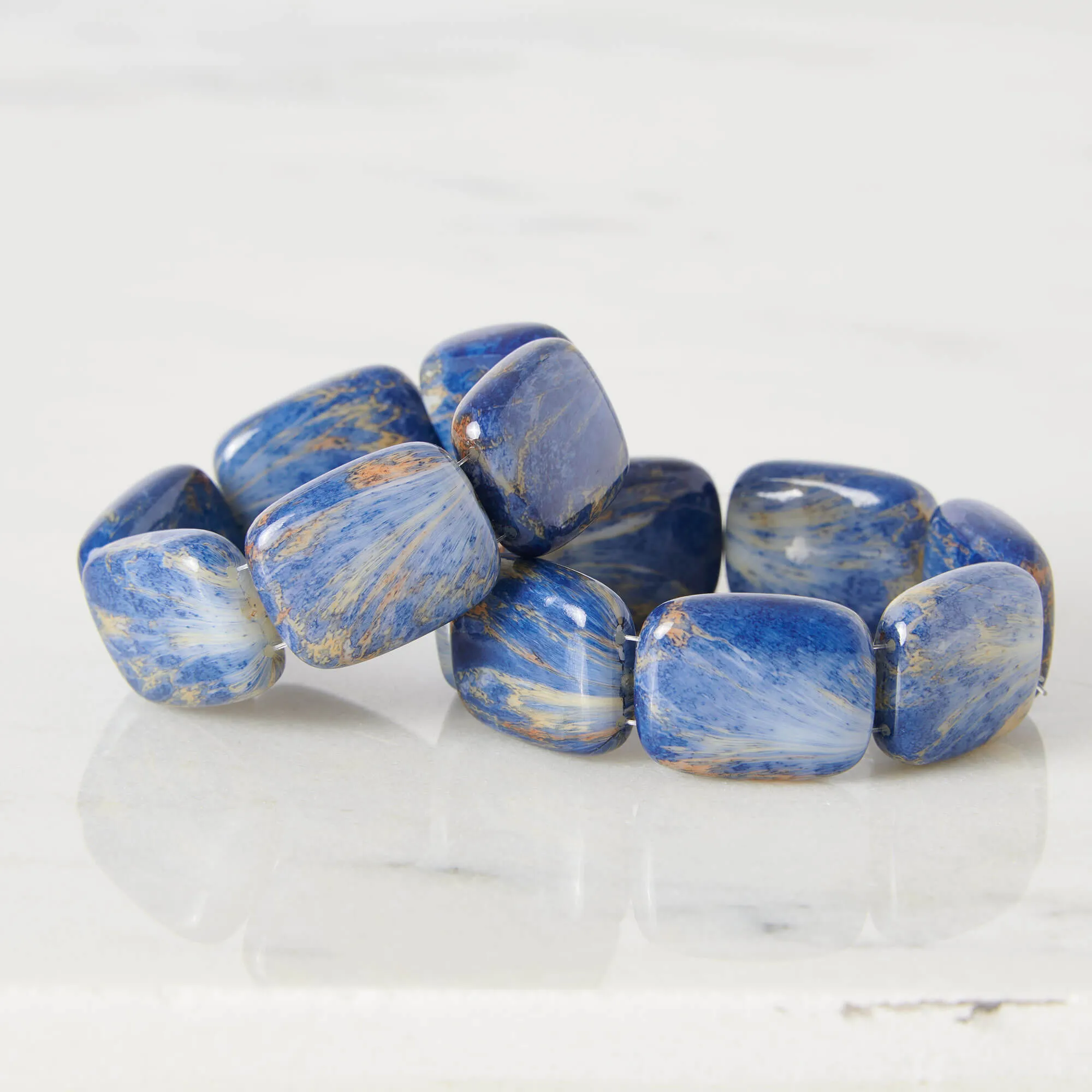 Blue Lapis Chicklet Cooling Bracelet