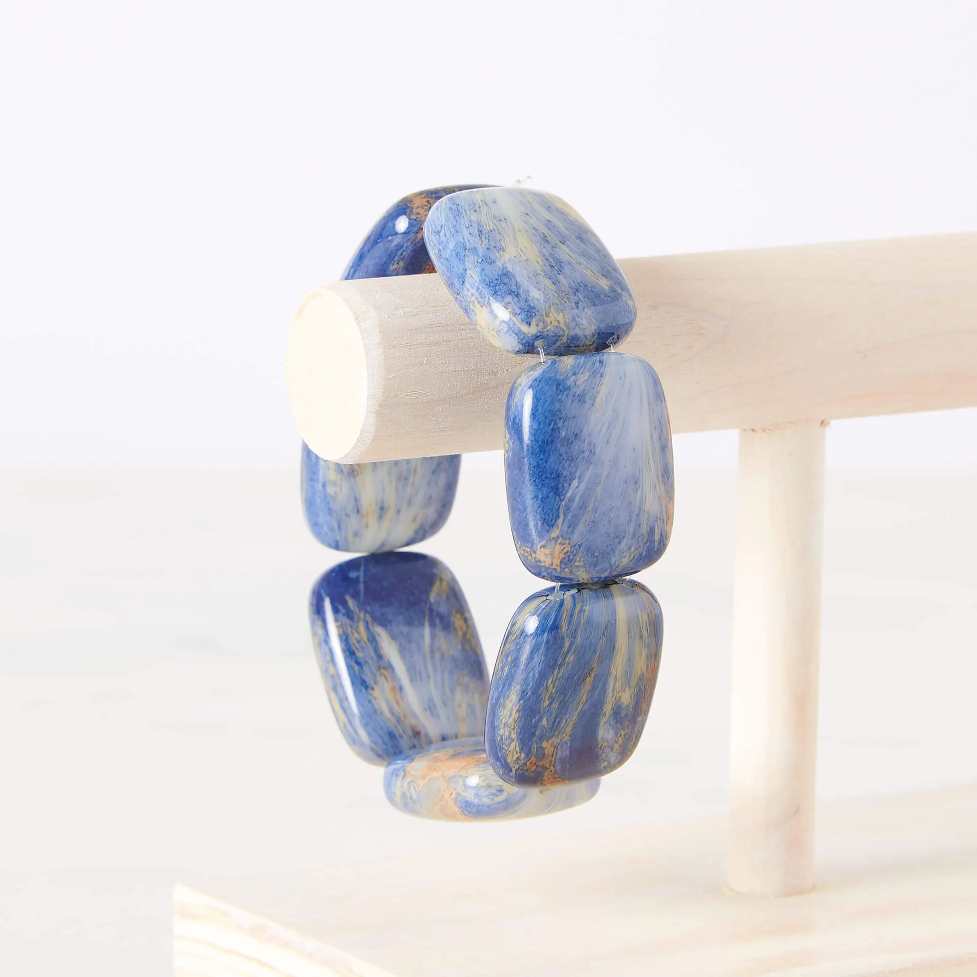 Blue Lapis Chicklet Cooling Bracelet