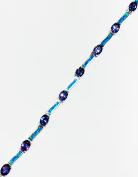 Blue Opal CZ Bracelet (Silver)