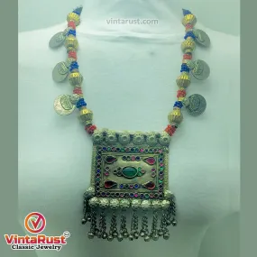 Bohemian Necklace With Golden Beads and Coins