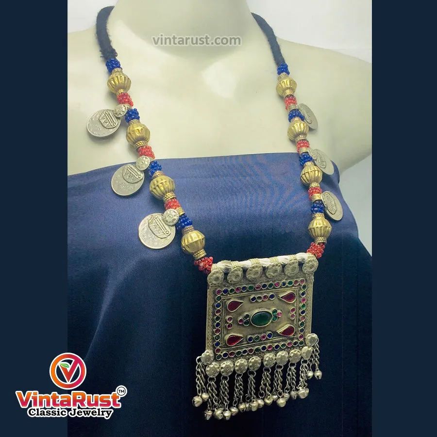 Bohemian Necklace With Golden Beads and Coins