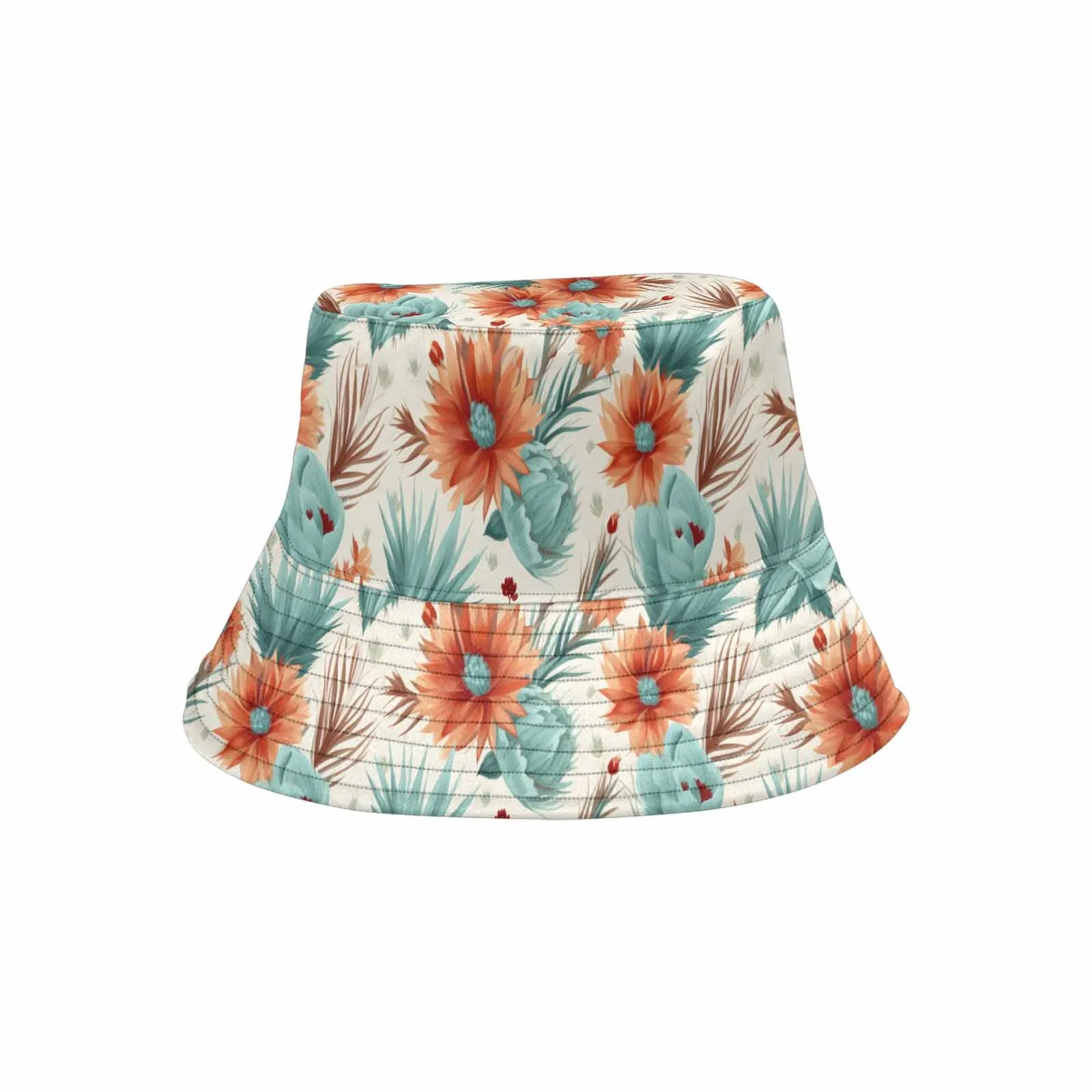 Boho Floral  Unisex Summer Single-Layer Bucket Hat