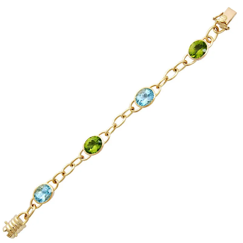 Bracelet- Blue Topaz And Peridot (1462G)