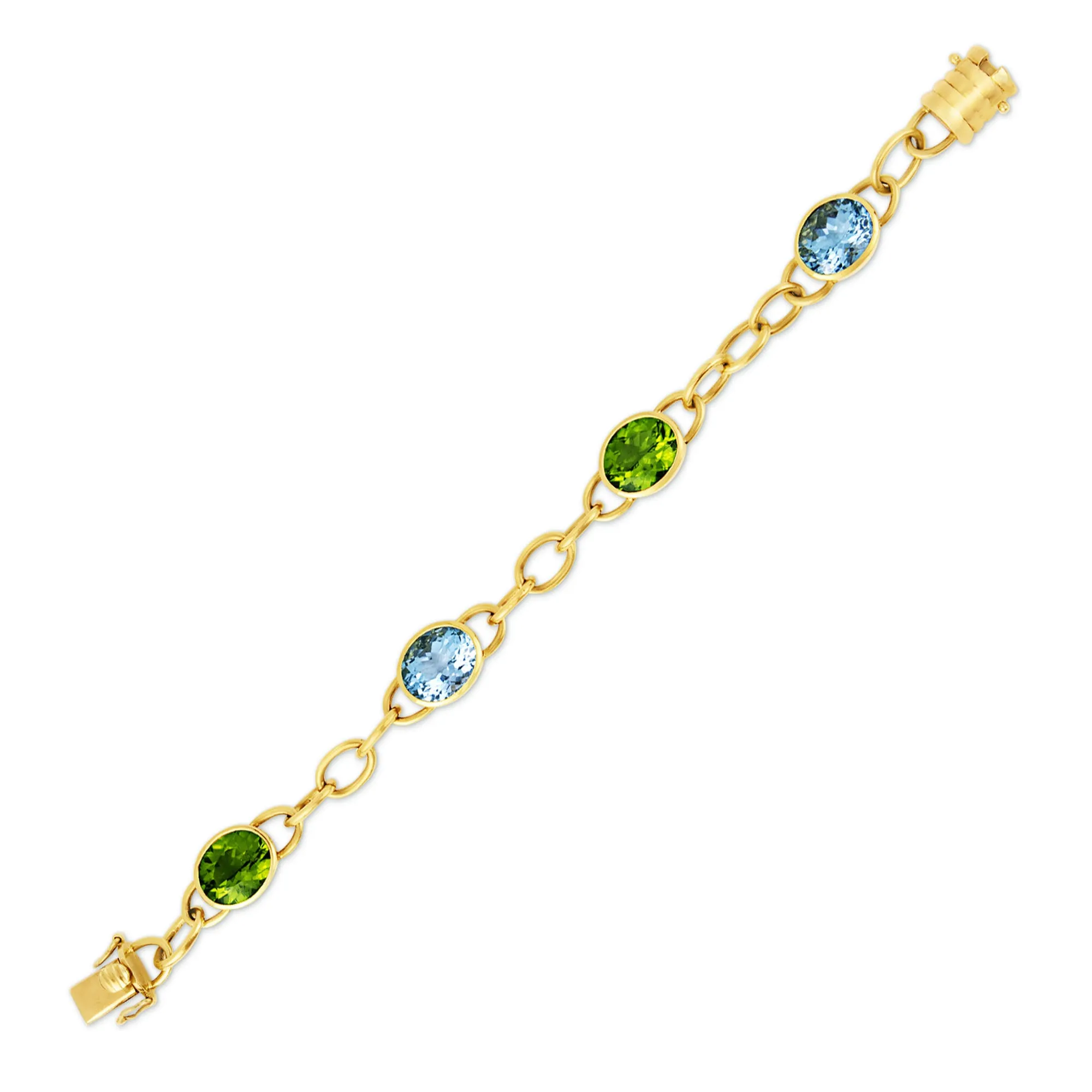 Bracelet- Blue Topaz And Peridot (1462G)