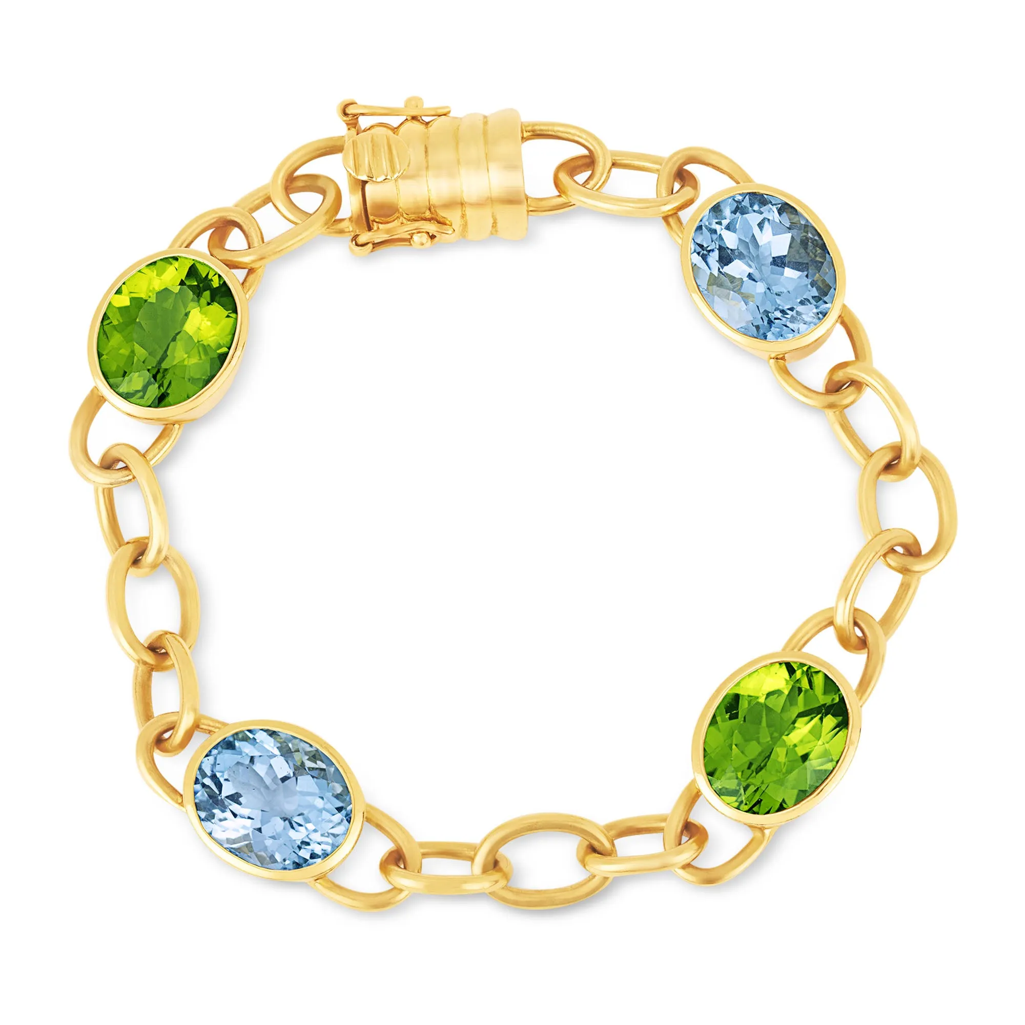 Bracelet- Blue Topaz And Peridot (1462G)