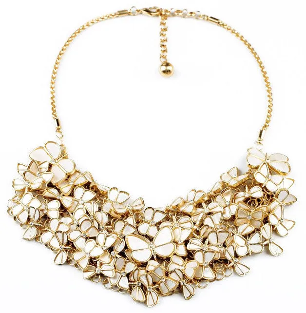 Butterfly Cluster Statement Necklace