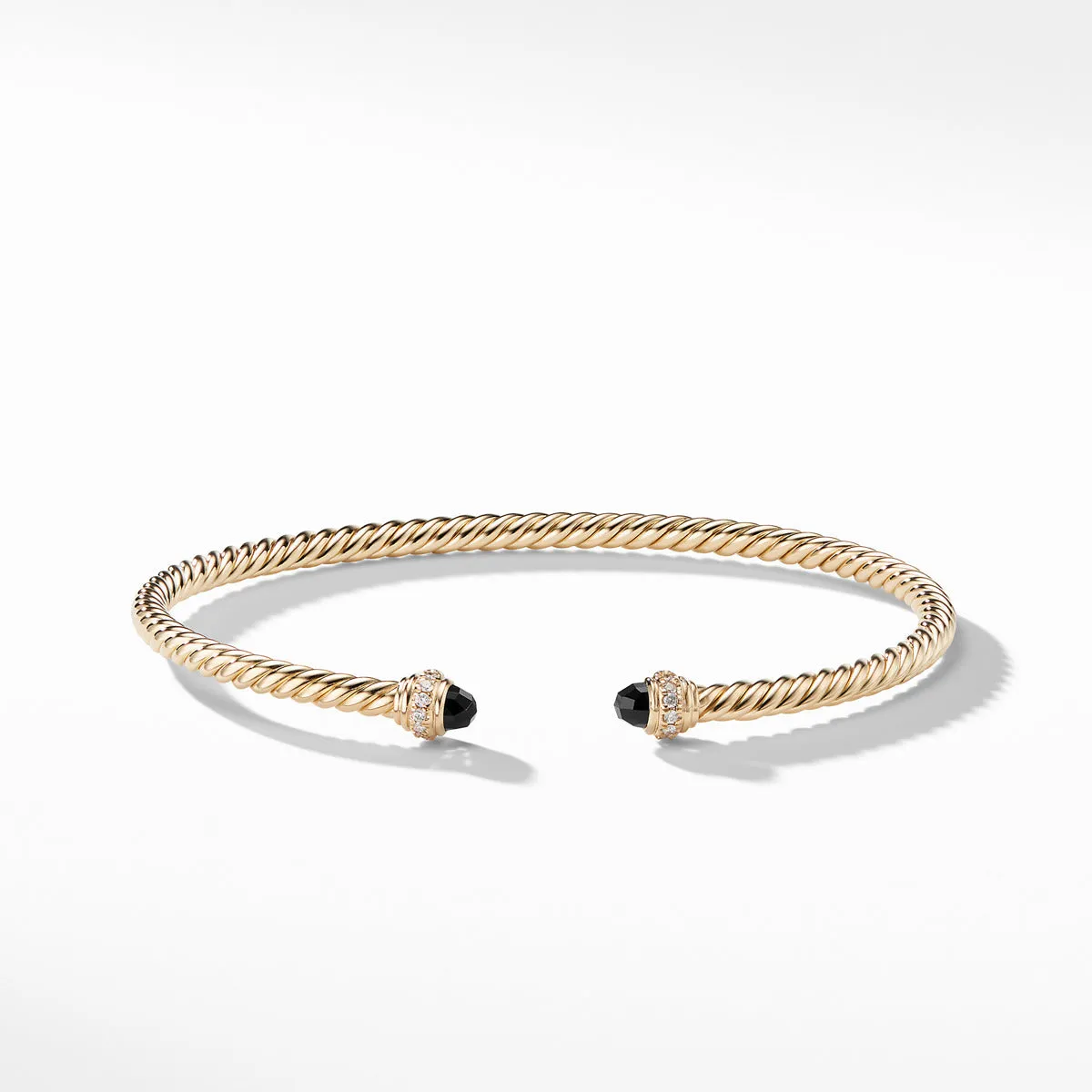 Cable Spira Bracelet in 18K Gold with Black Onyx and Diamonds