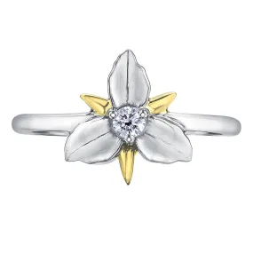 Canadian Diamond Ontario Trillium Flower Ring