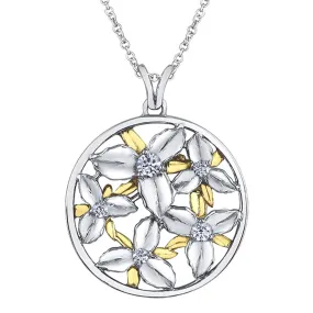 Canadian Ontario Trillium Garden Diamond Pendant