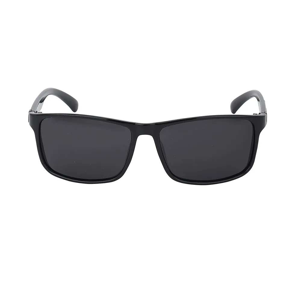 Carlton London Premium Black Toned Polarised And Uv Protected Lens Square Sunglasses For Men