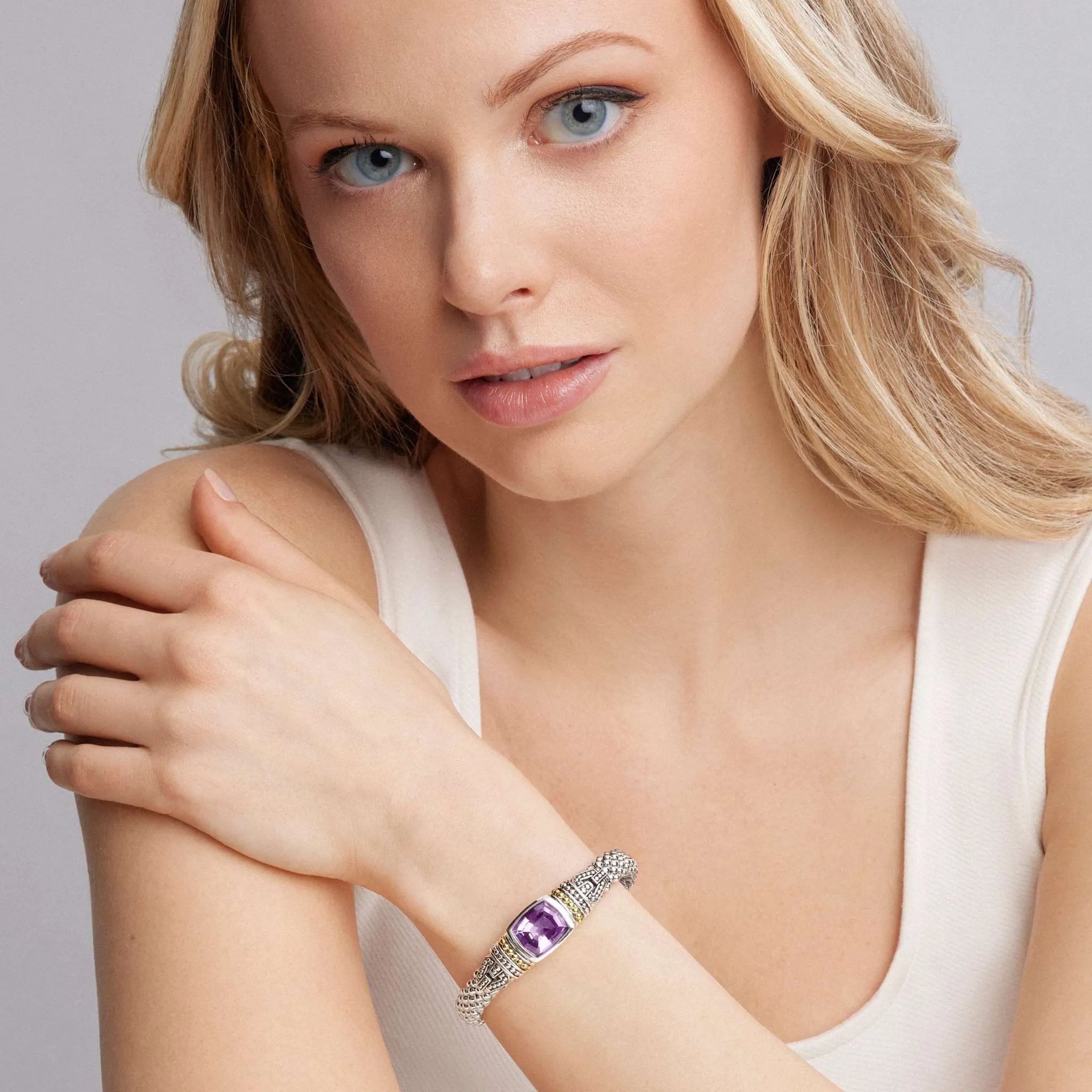 Caviar Color Amethyst Caviar Bracelet | 9mm