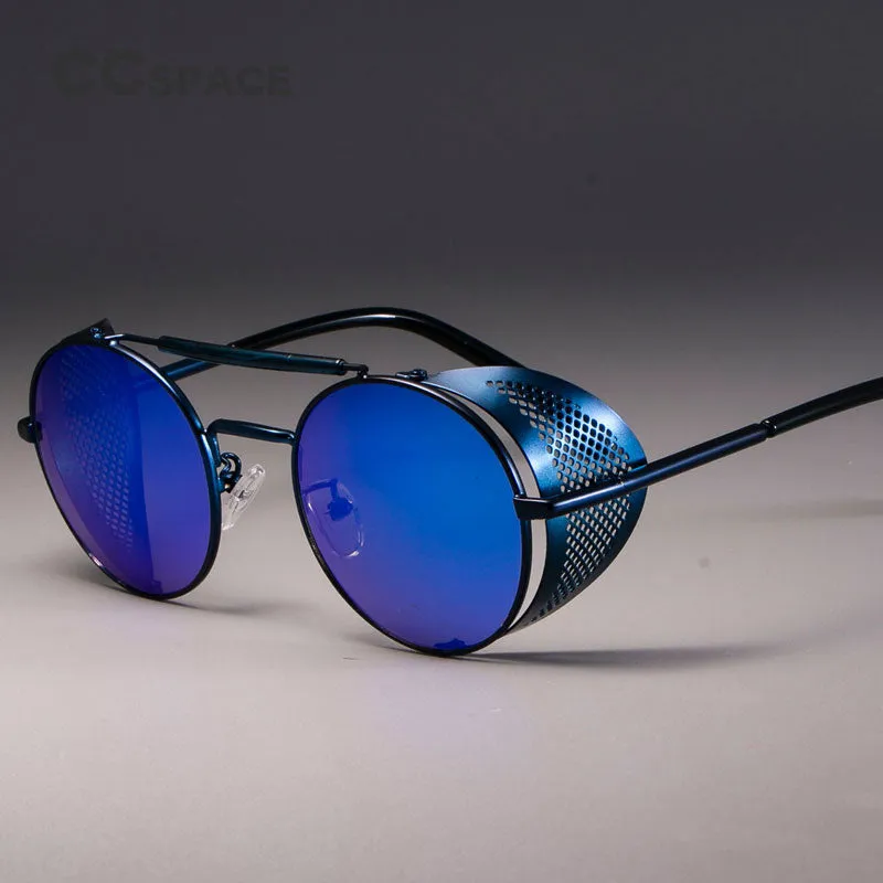 CCspace Unisex Full Rim Round Alloy Frame Steampunk Sunglasses ZML14