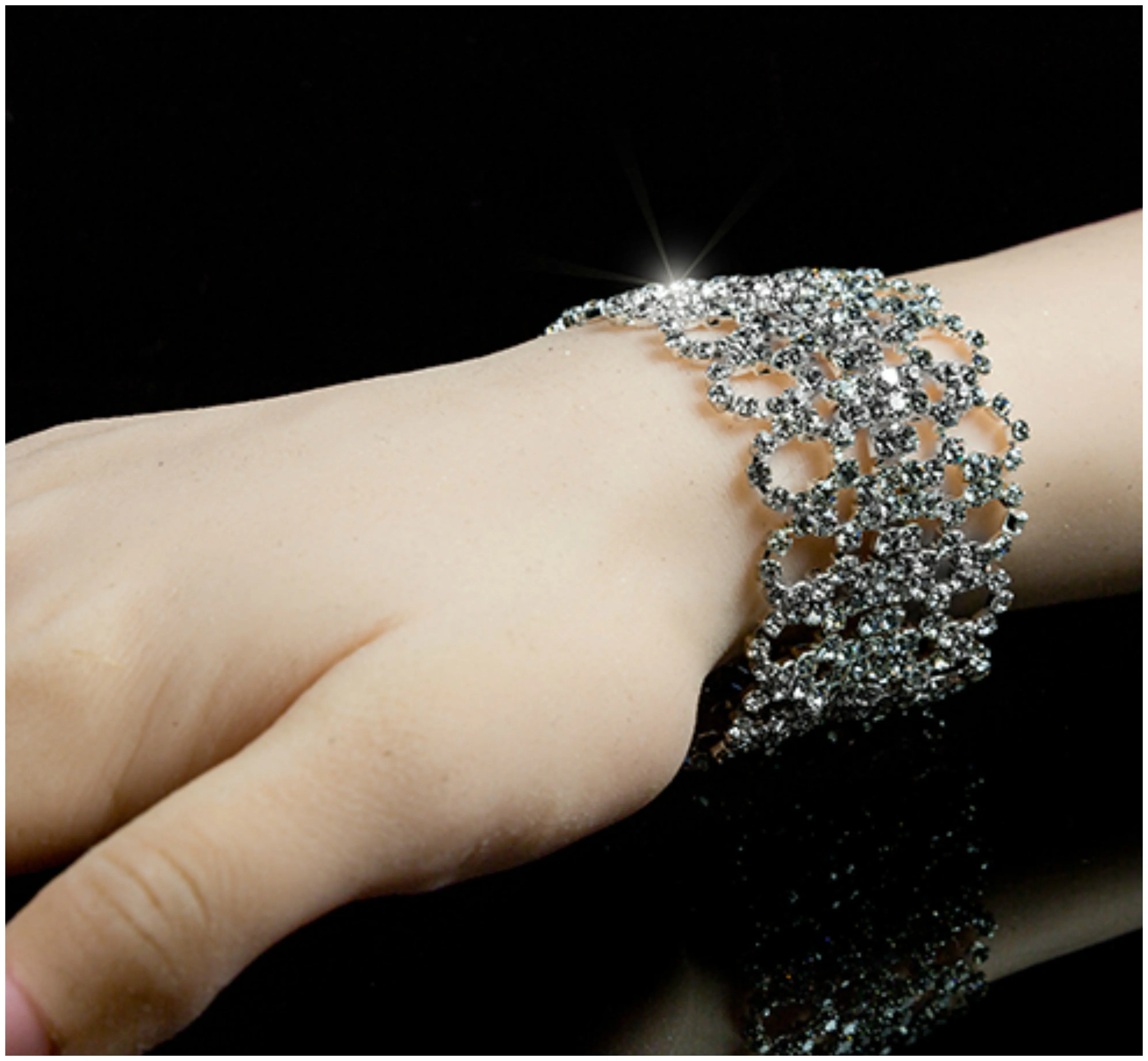 Charlotta Swirl Rhinestone Cuff Bracelet