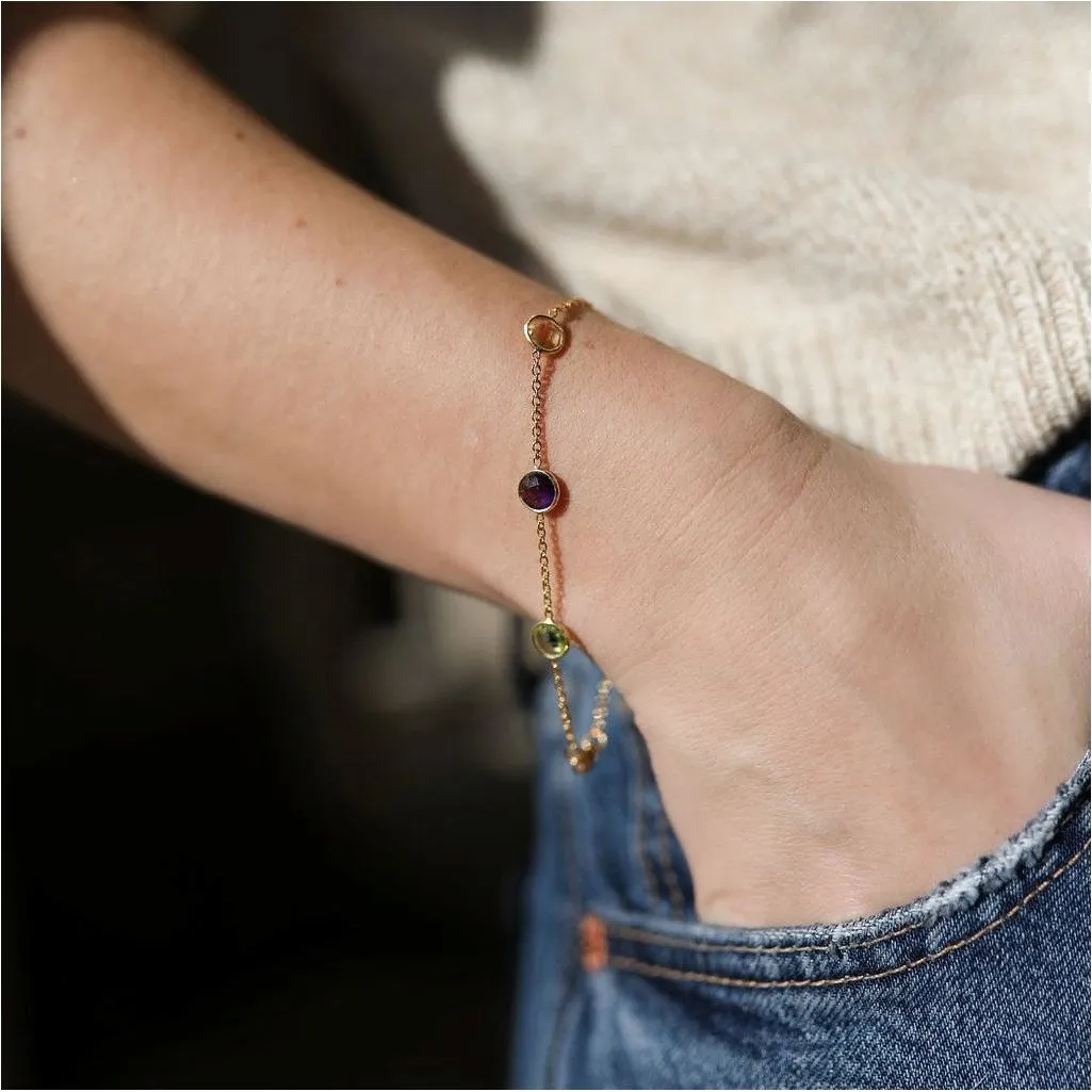 Chennai Multi Gemstone & Gold Vermeil Bracelet