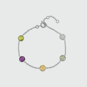 Chennai Multi Gemstone & Sterling Silver Bracelet