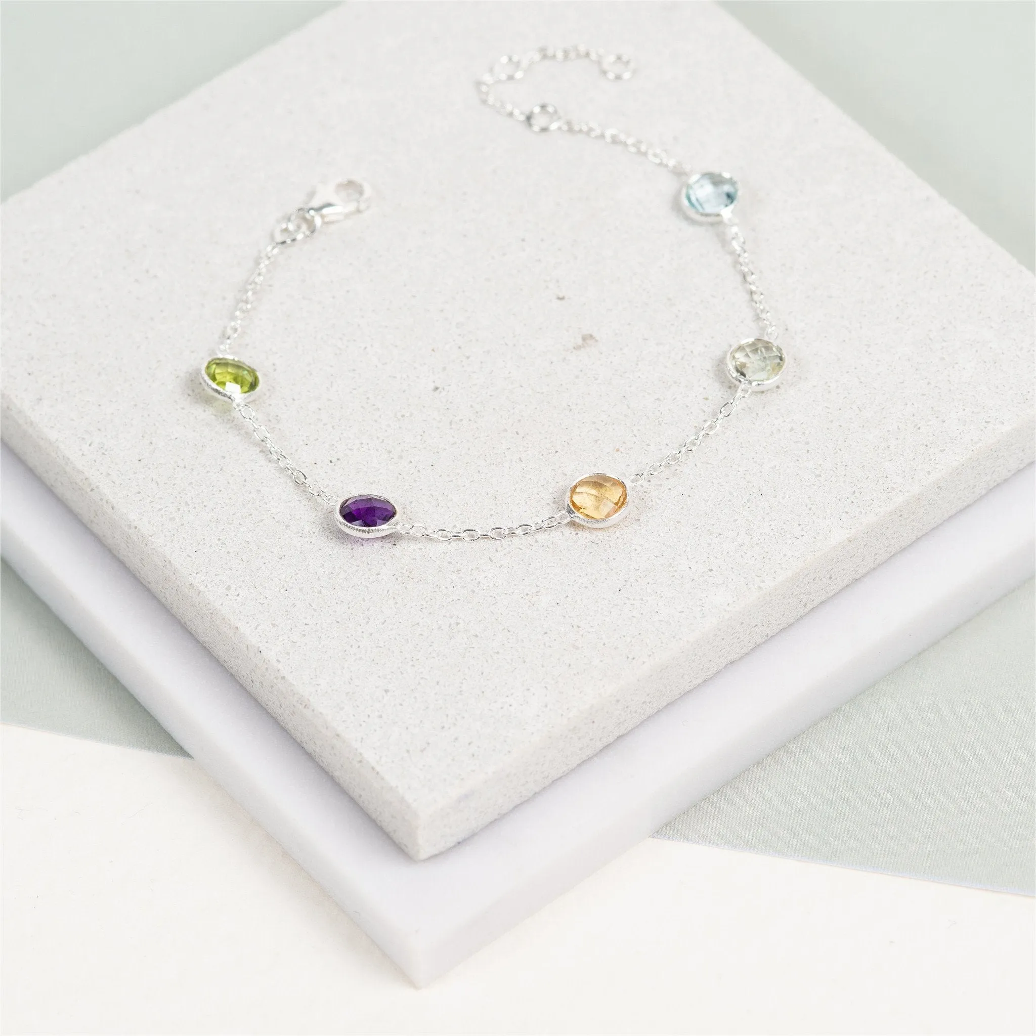 Chennai Multi Gemstone & Sterling Silver Bracelet