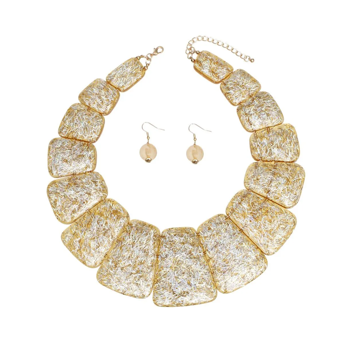 Chunky Resin Necklace and Earring Set Fashion Confetti