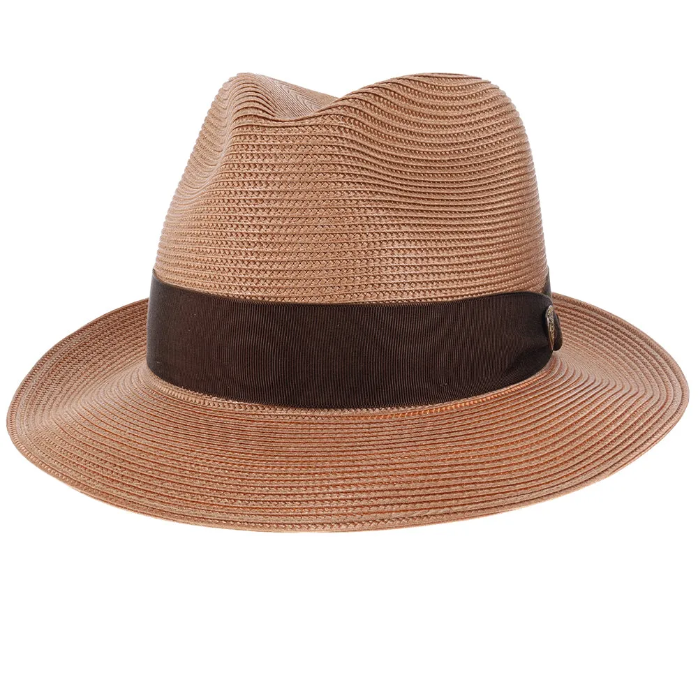 Classic Khaki Straw Fedora Hat