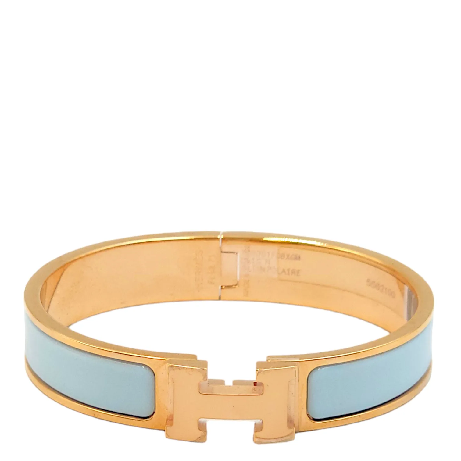 Clic H GM Blue Polaire Bracelet, Rose Gold hardware