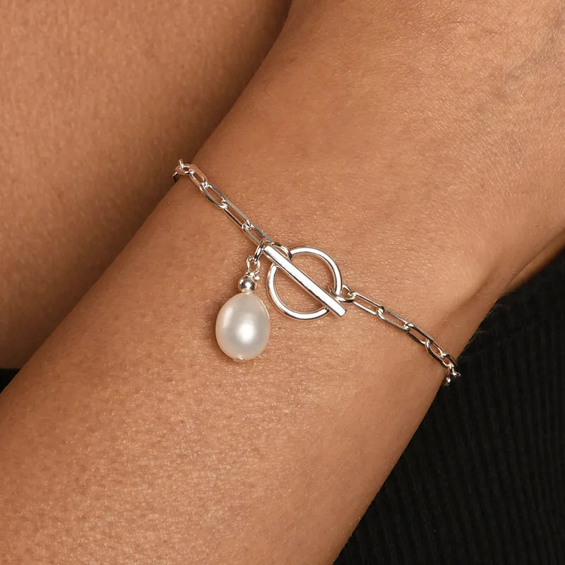 CLIP CHAIN BRACELET WITH PEARL