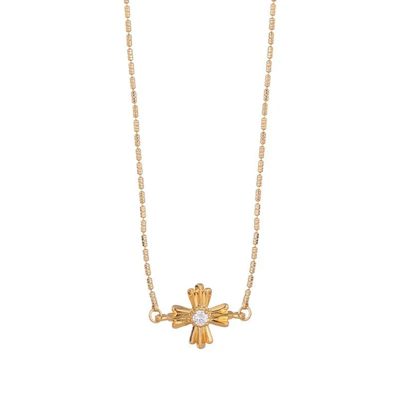 Clover Zircon Adjustable Necklace