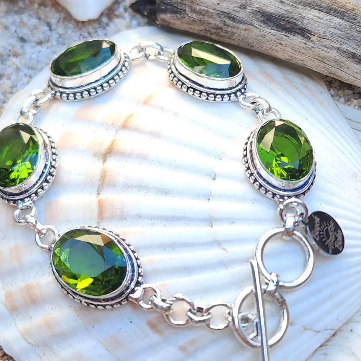 COMPASSION BRACELET - PERIDOT CRYSTAL 925 BRACELET