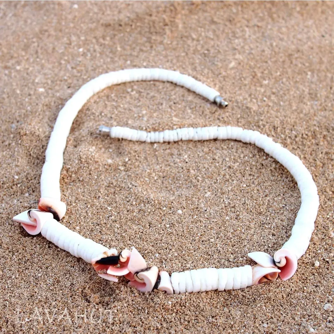 Coral Chip Puka Hawaiian Necklace