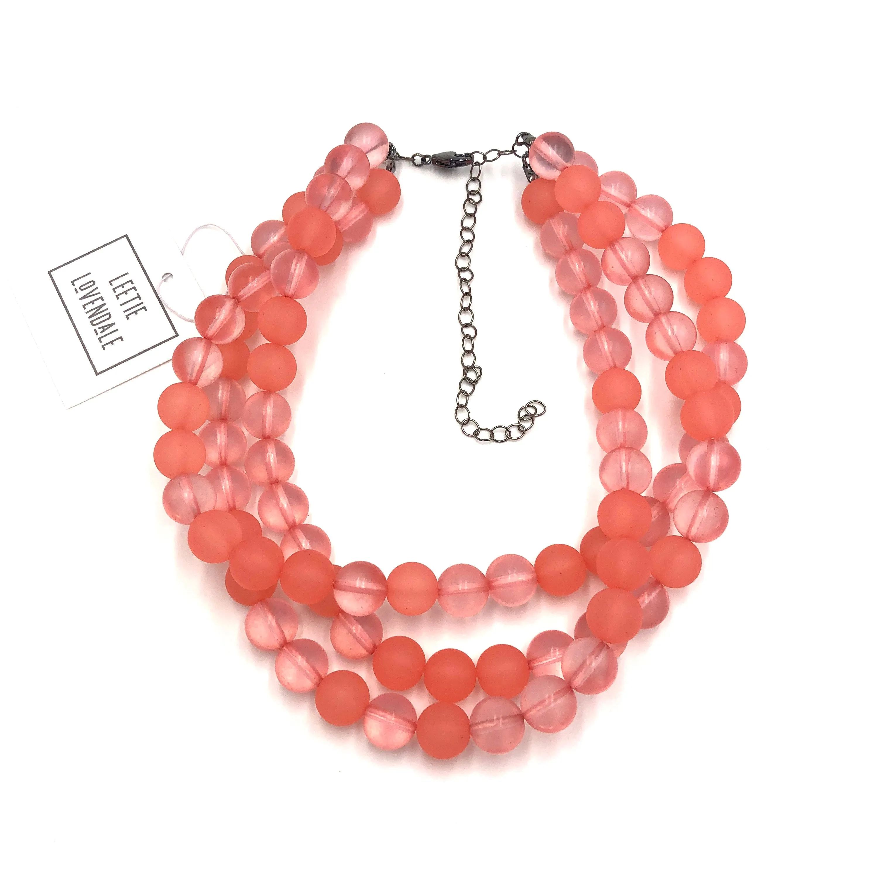 Coral Frosted Morgan Necklace