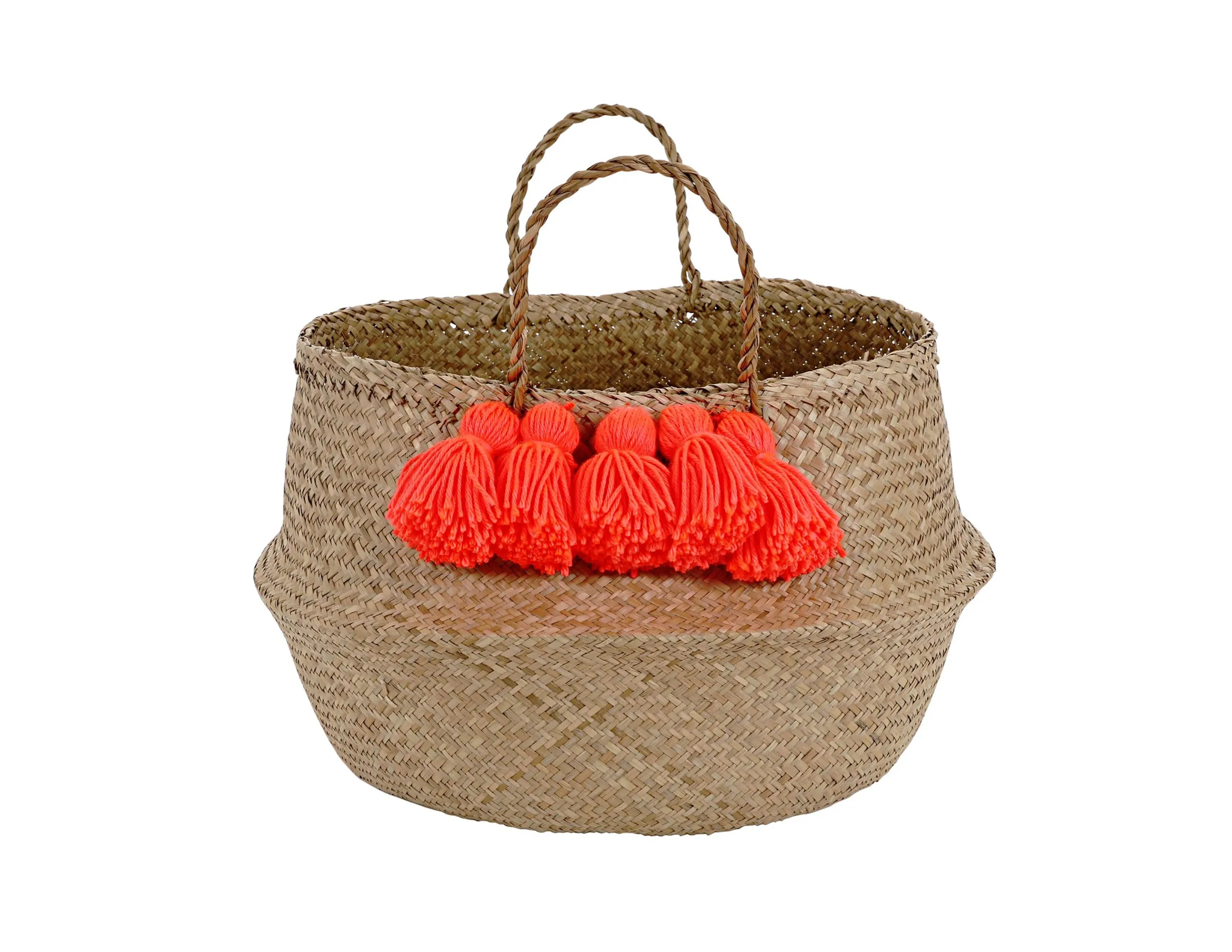 Corded Tassel - Flourescent Coral / Gold