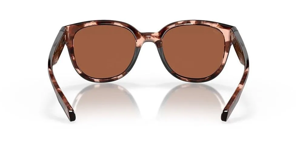 Costa Del Mar Salina Coral Tortoise Frame - Copper Silver Mirror Plastic Lens - Polarized Sunglasses