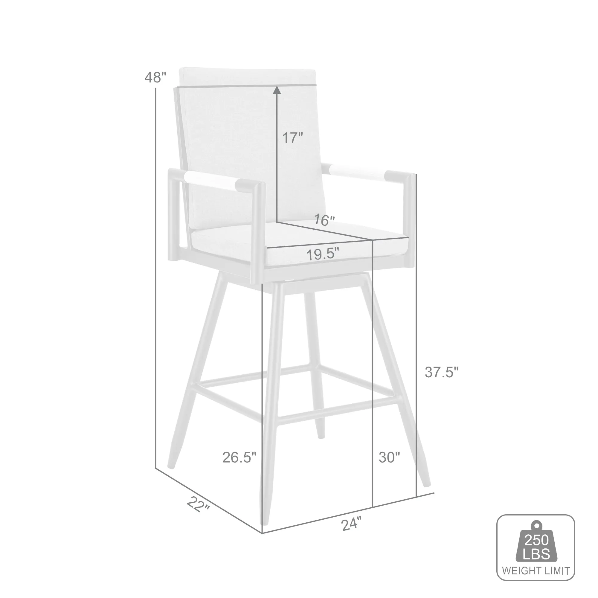 Crown Swivel Outdoor Bar Stool