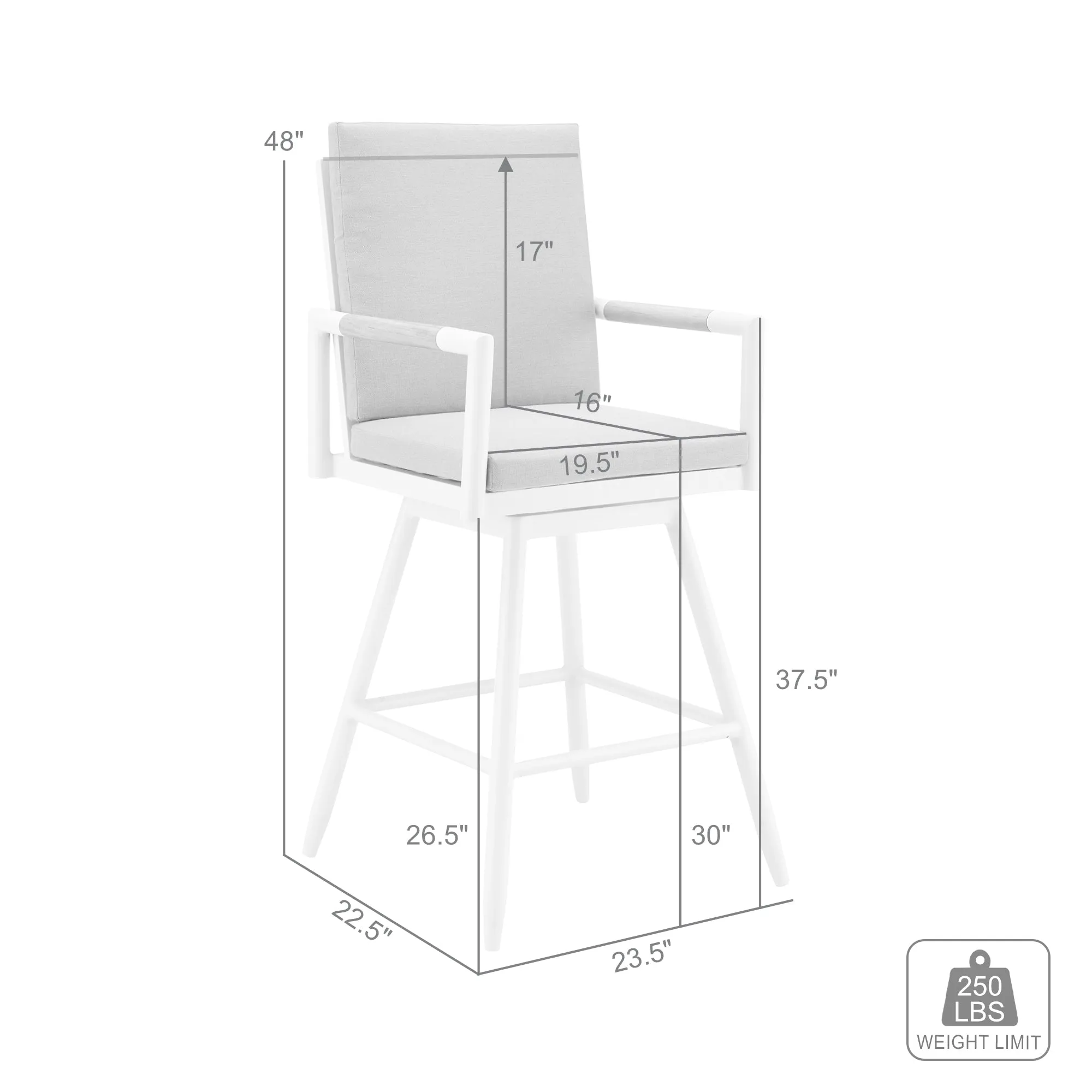 Crown Swivel Outdoor Bar Stool