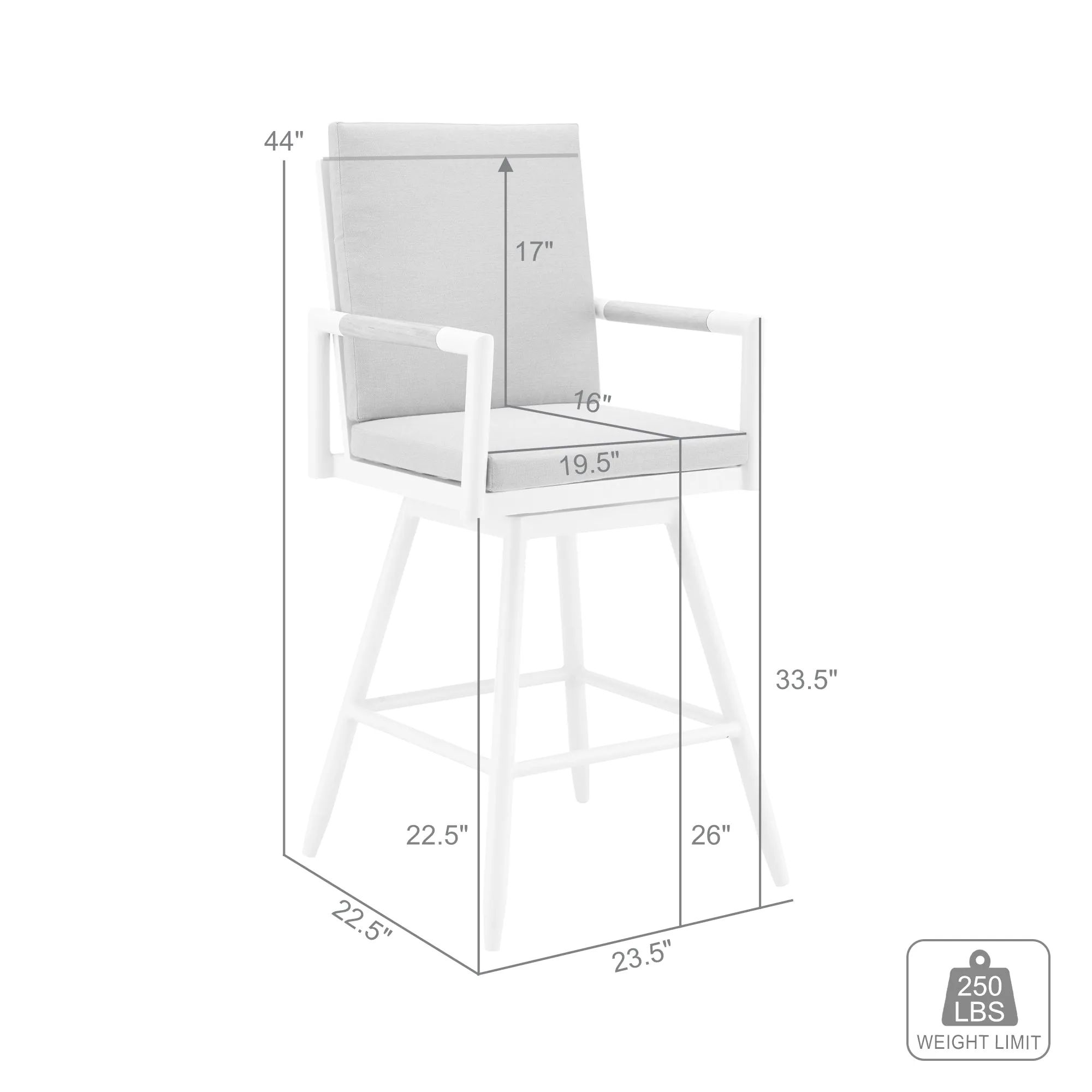 Crown Swivel Outdoor Bar Stool