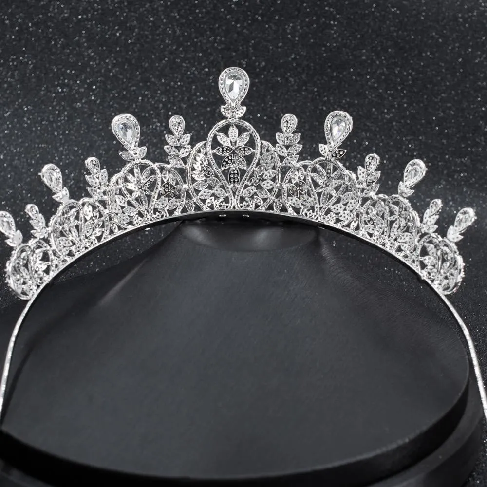 Cubic zircon wedding  bridal royal tiara diadem crown CH10063