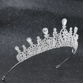 Cubic zircon wedding  bridal royal tiara diadem crown CH10063