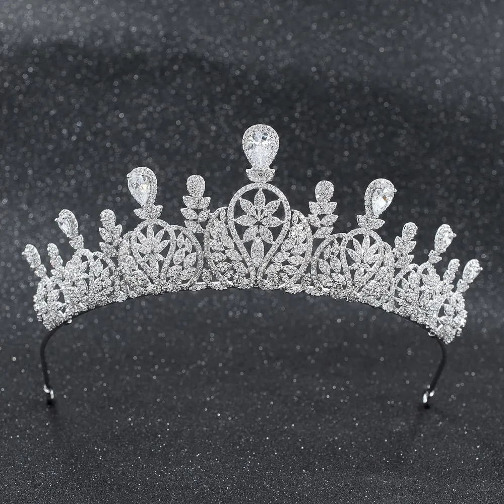 Cubic zircon wedding  bridal royal tiara diadem crown CH10063