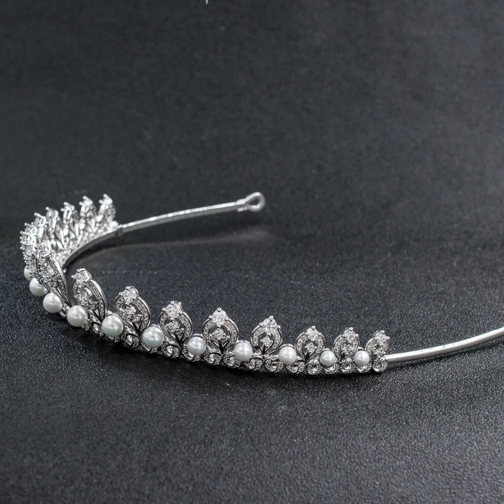 Cubic zircon wedding  bridal royal tiara diadem crown CH10109