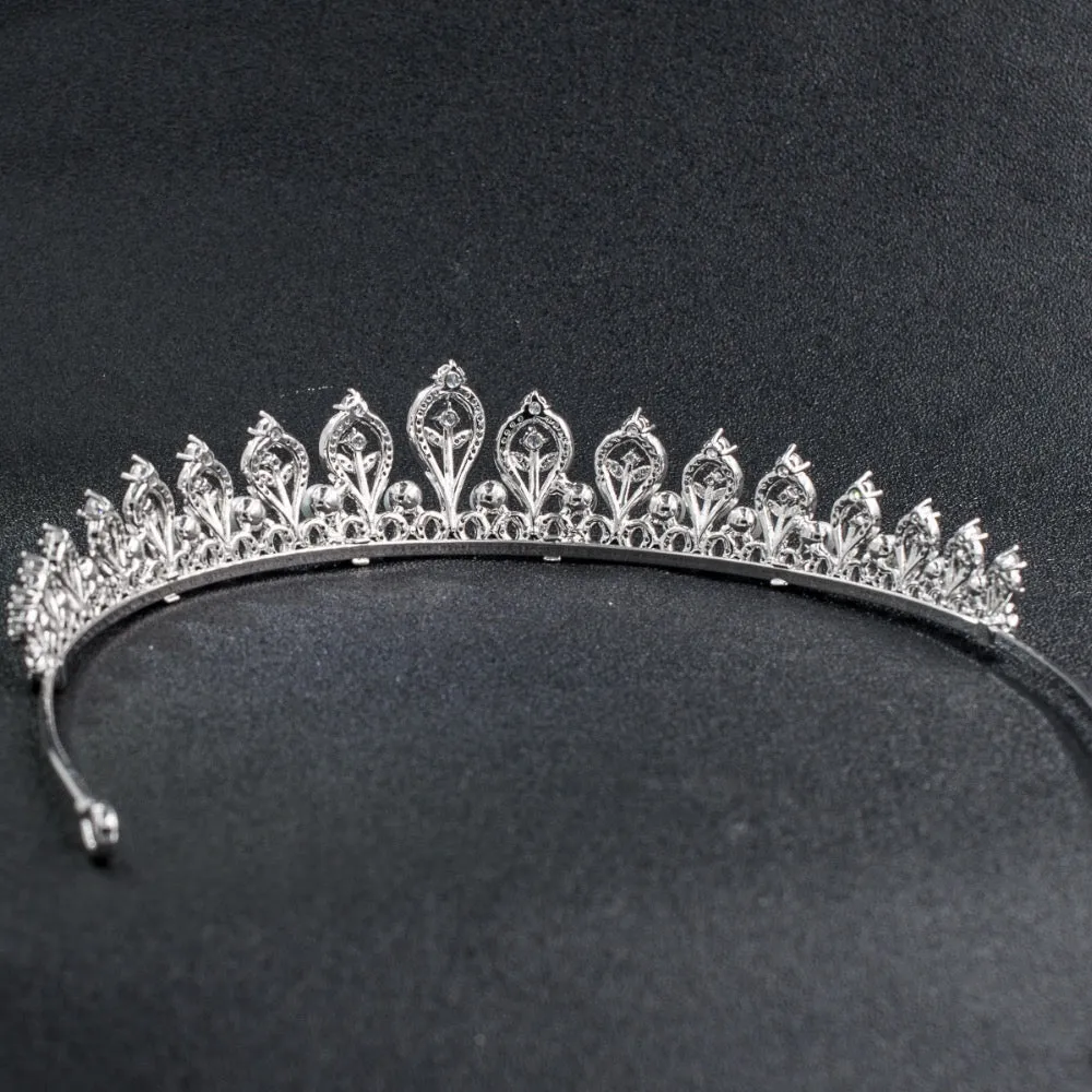 Cubic zircon wedding  bridal royal tiara diadem crown CH10109