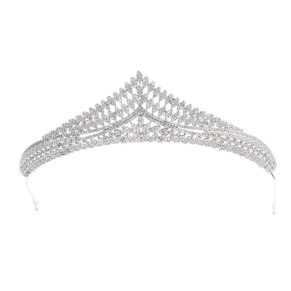 Cubic zircon wedding bridal tiara diadem hair jewelry CH10144